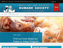 Tablet Screenshot of northbayhumanesociety.ca